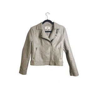 Gray Pleather Moto Jacket